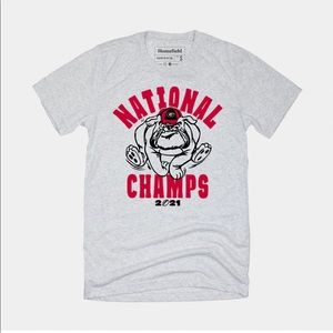 UGA 2021 National Champs T-Shirt, Size Large, Heathered Grey, Homefield brand